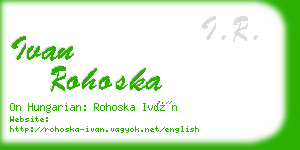 ivan rohoska business card